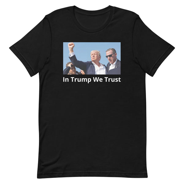 Unisex 'In Trump We Trust' T shirt Black